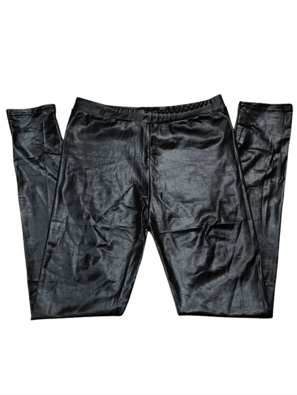 New Black Coated Leggings Womens Size Medium High Rise